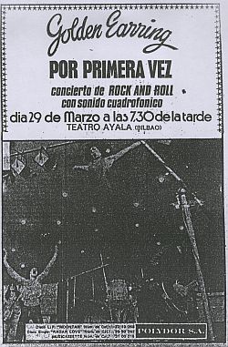 Golden Earring show announcement Bilbao (Spain) - Teatro Ayala March 29, 1974